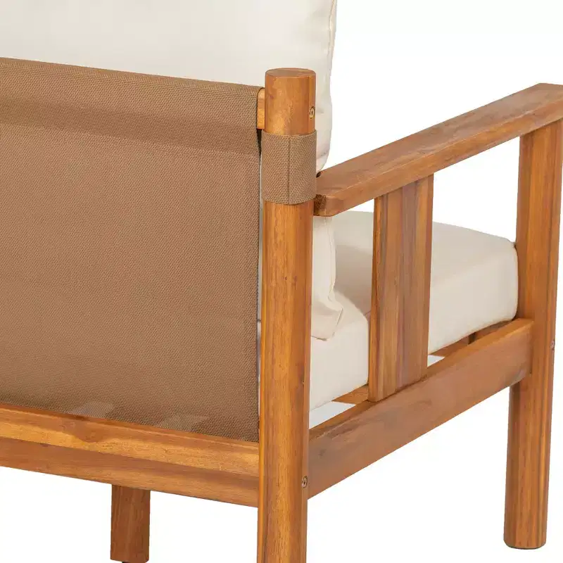 Christopher Knight Home Chalida Modern Acacia Wood Patio Club Chair with Cushion