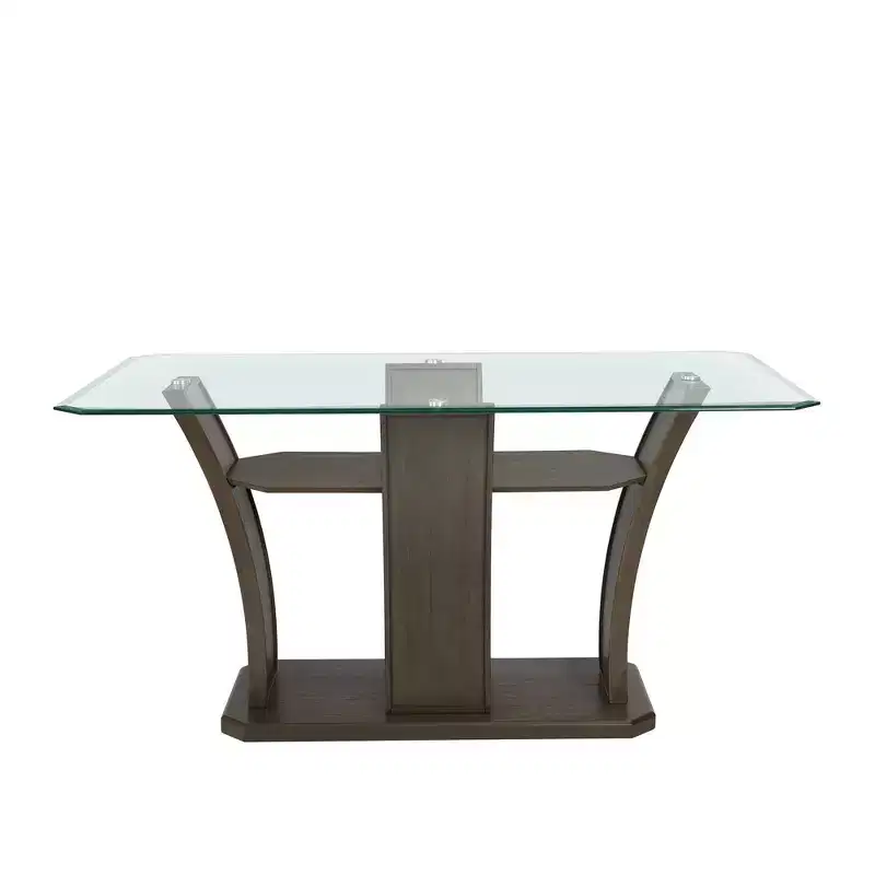 Simms Rectangular Counter Height Table Walnut - Picket House Furnishings: Glass Top, Mid-Century Modern, Seats 4