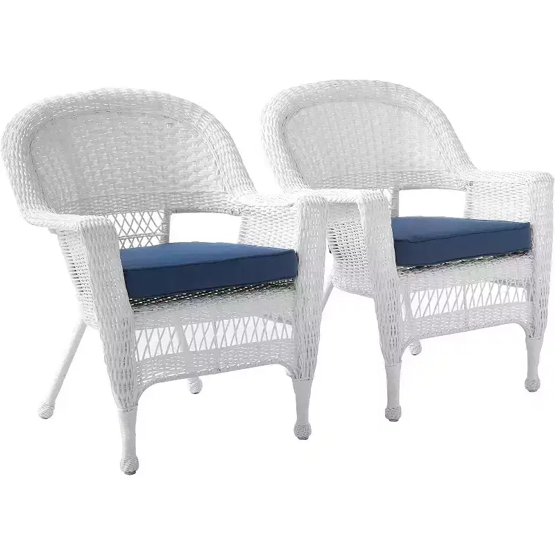 HomeStock Zen Zone Chair Set of 2, Durable Resin Wicker, Weather-Resistant with Cushions