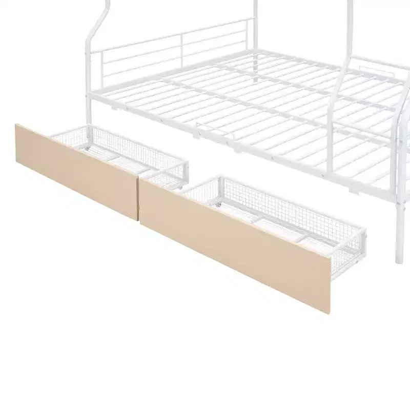 Full XL Over Queen Metal Bunk Bed - ModernLuxe