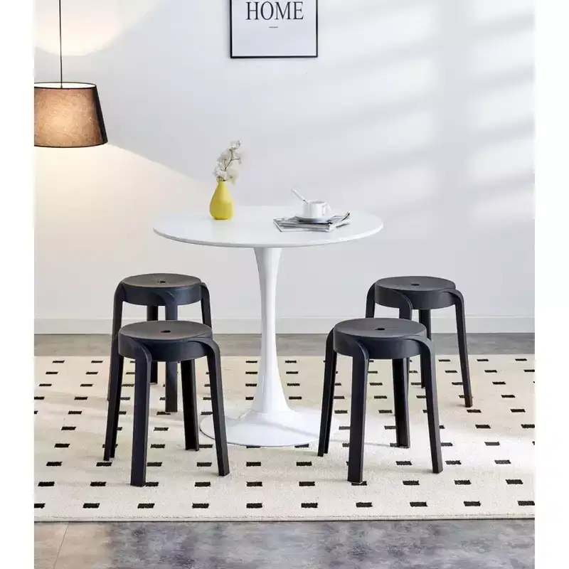Okak 6 Pack Plastic Dining Stools Nesting Stools, Portable Bar Stool, Indoor Outdoor Flexible Seating Chairs for Classroom Office Home