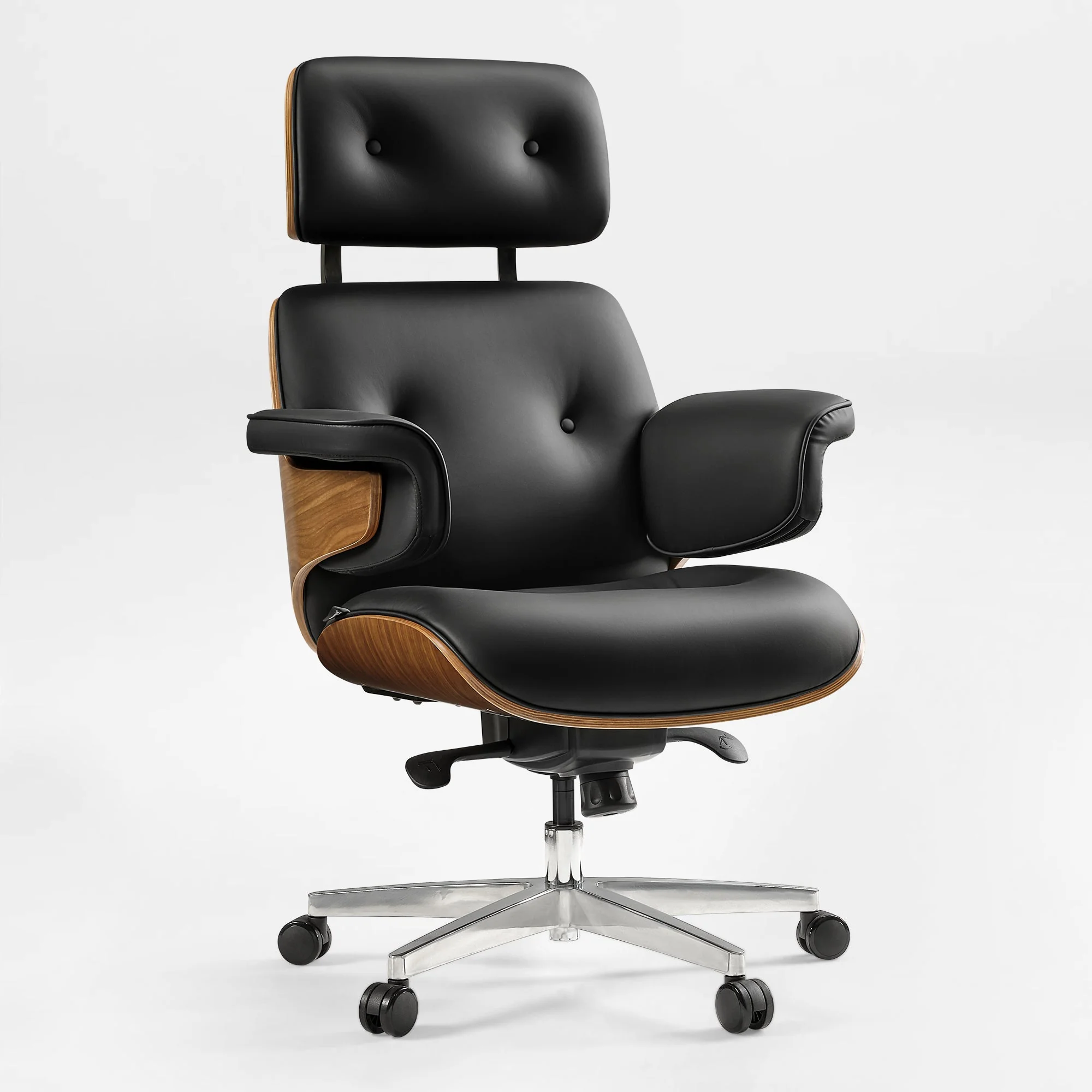 Genuine Leather Executive Office Chair - Classic Ergonomic Design