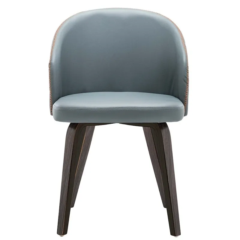 Maynau PU Leather & Wood Upholstered Dining Arm Chairs (Set 2)