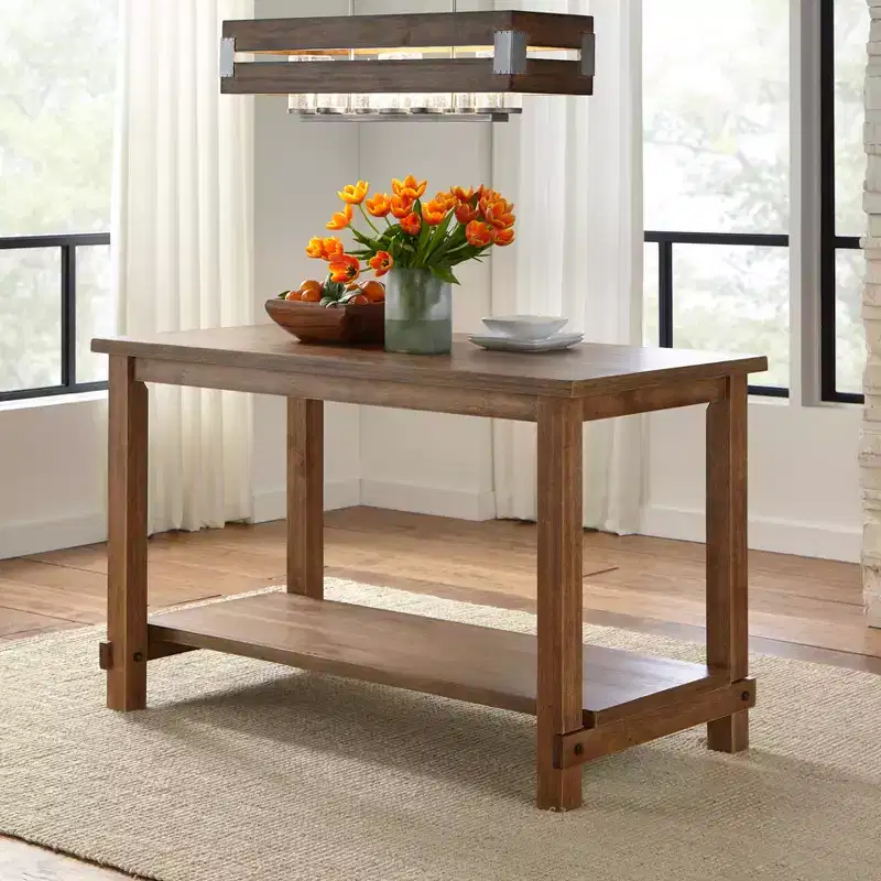 Modern Farmhouse Counter Height Rectangular Dining Table Driftwood