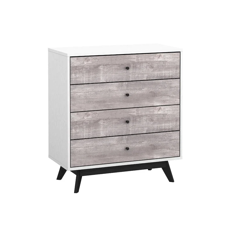 4-Drawer Chest – Mid-Century Modern Bedroom Dresser with Solid Wood Legs