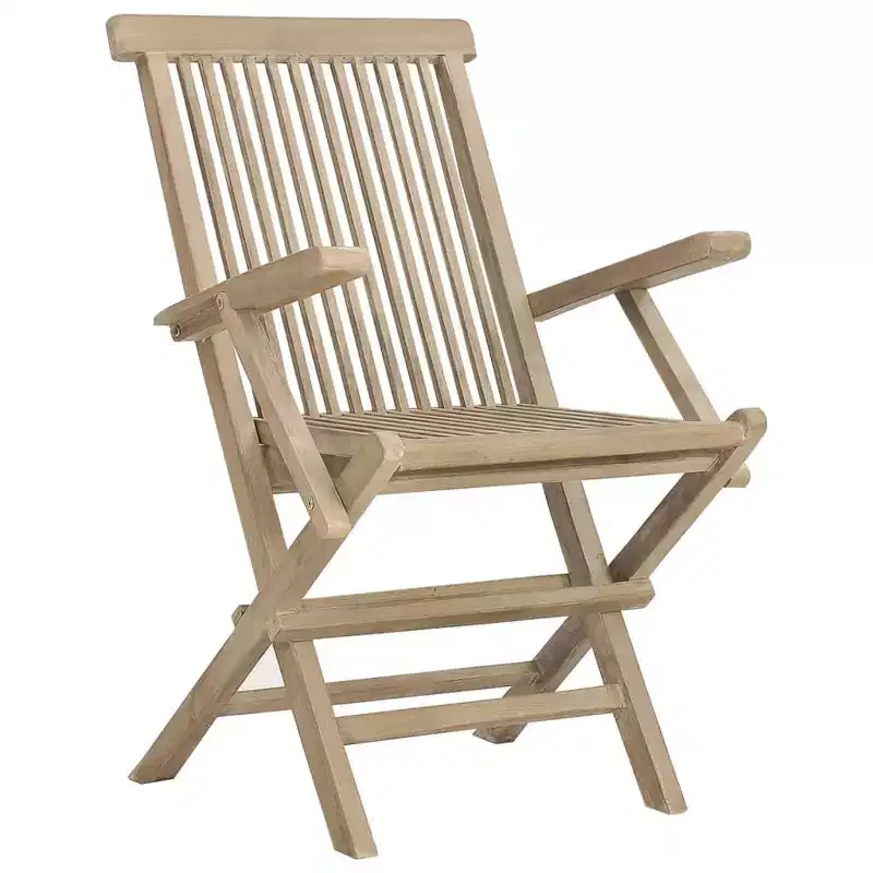 vidaXL Folding Garden Chair Set of 4 Solid teak wood Standard
