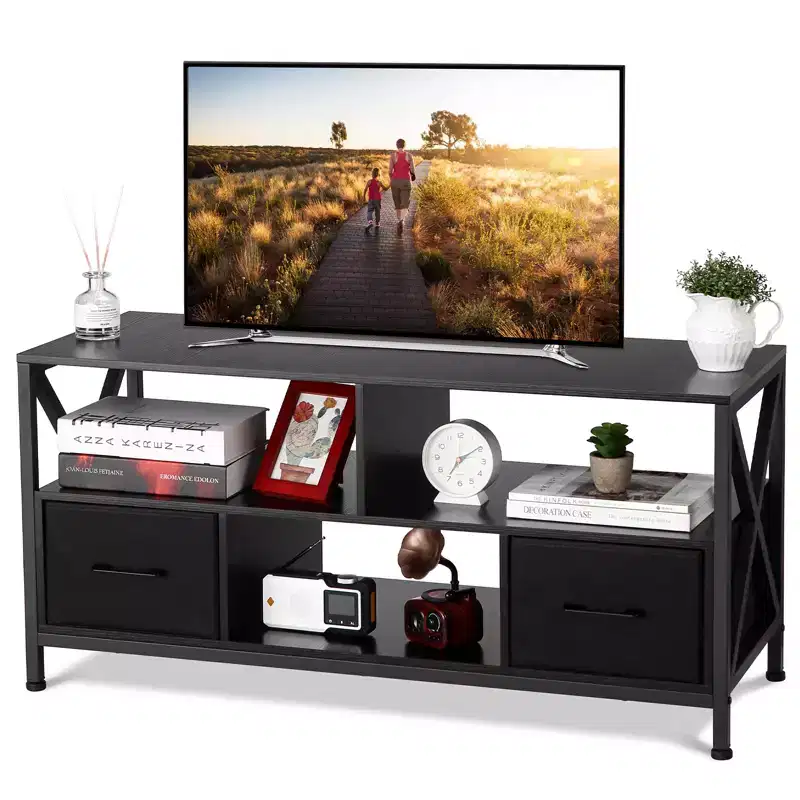 Iron Wood and Fabric Drawer TV Cabinet - Big Size,Stylish Fabric Drawers, Durable Iron Wood Frame, Spacious Storage, Modern Design