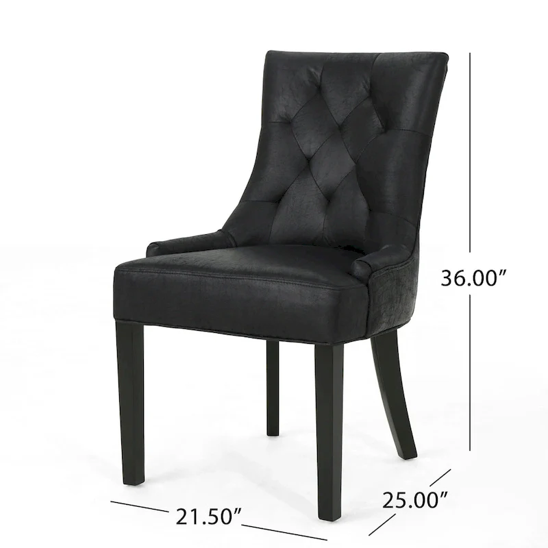 Hayden Traditional Microfiber Dining Chairs (Set of 2)