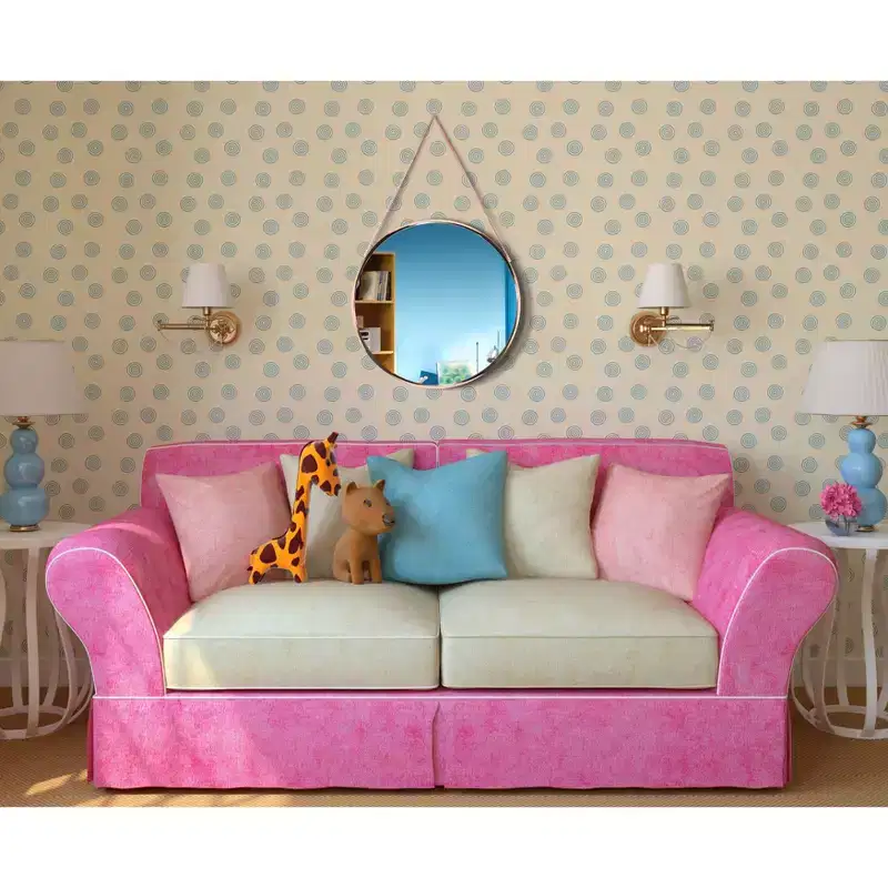 17.5 Round Hanging Wall Mirror with Metal Chain