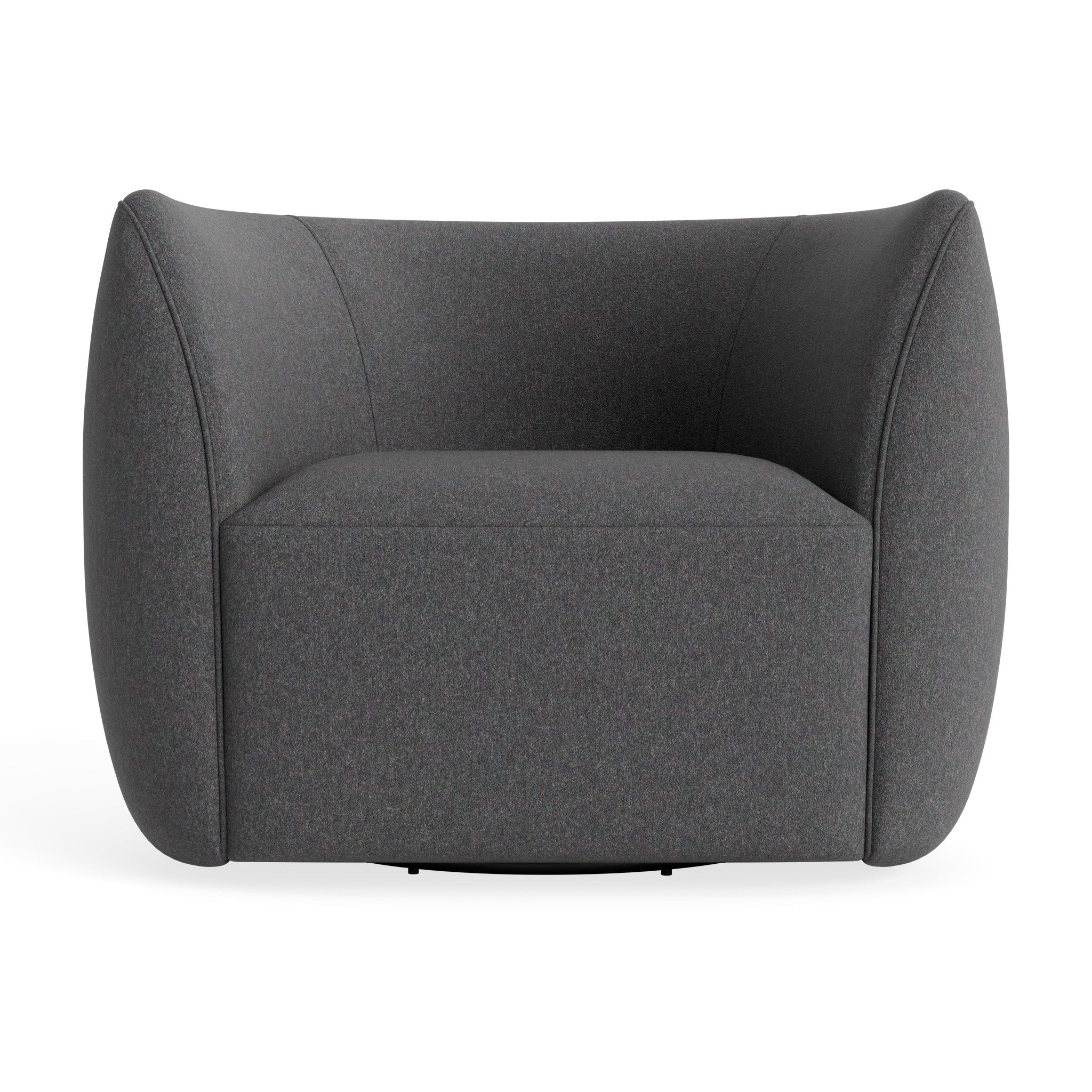 Modern Grey Fabric Swivel Lounge Chair with Plush Wide Seat for Living Room