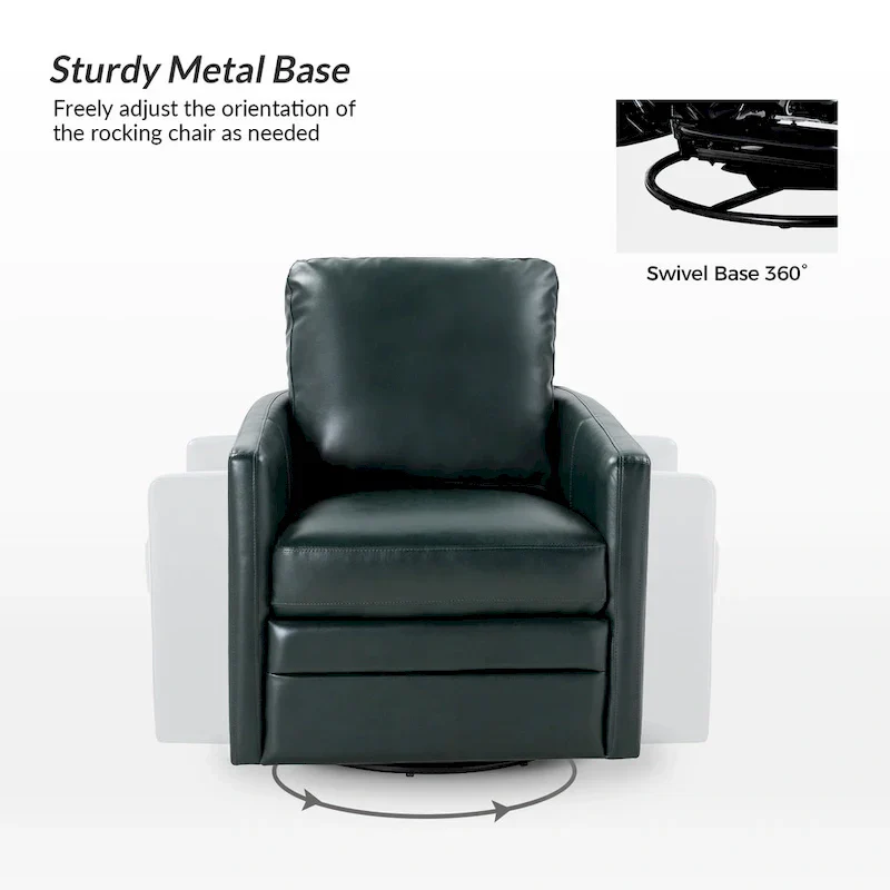 Navy/Turquoise/Green/Camel/Brown/Black/Ivory/Grey Faux Leather Swivel Barrel Accent Chair — 1-Seat