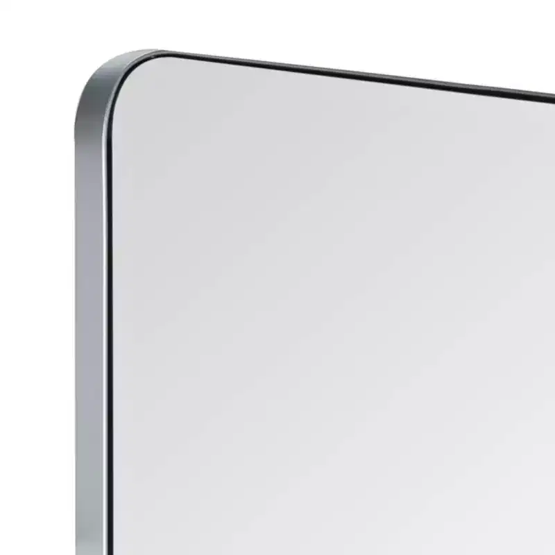 Rectangular Wall Mirror, Shiny Silver, 24