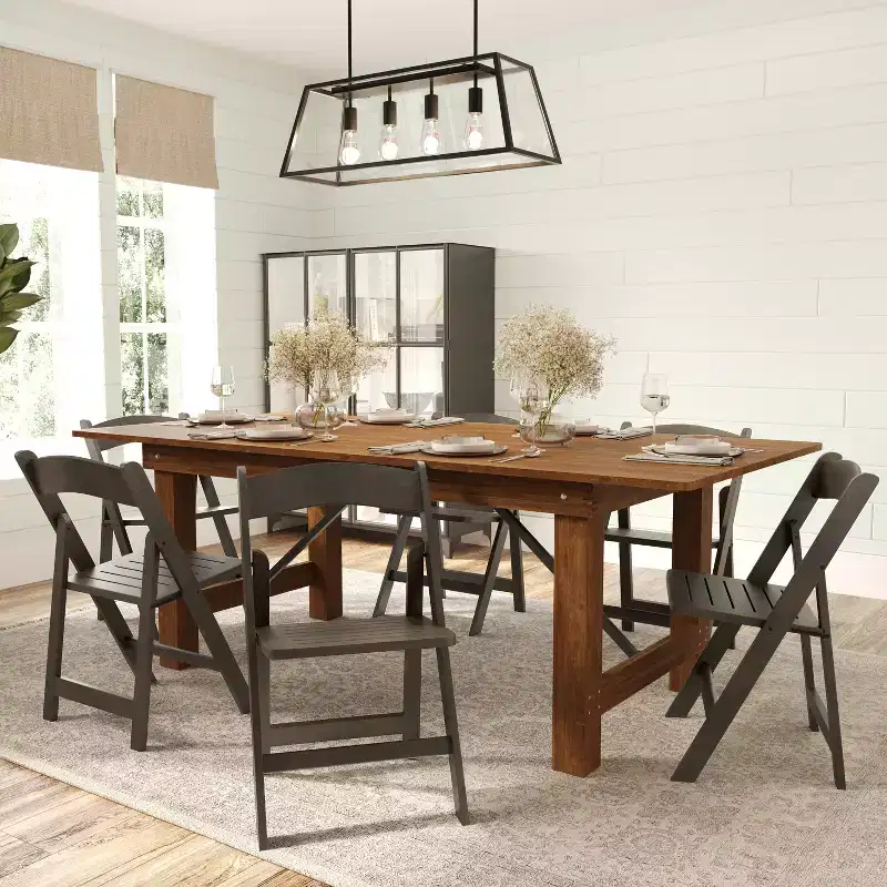 Merrick Lane Solid Wood Dining Chair with Foldable Design and Elegant Finish