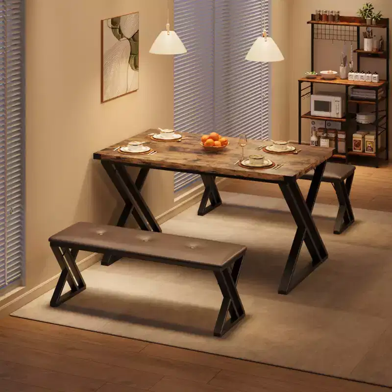 MDF PB Iron Z-Shaped Dining Stool - Durable, Stylish, Space-Saving, Comfortable, Easy to Clean