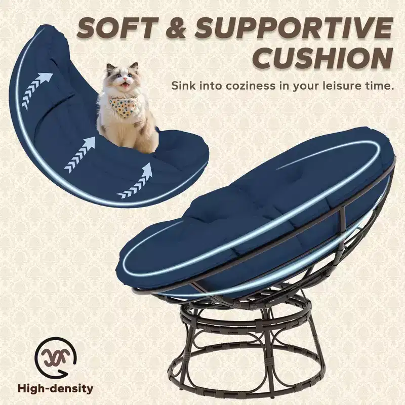 Papasan Patio Chair with Cushions
