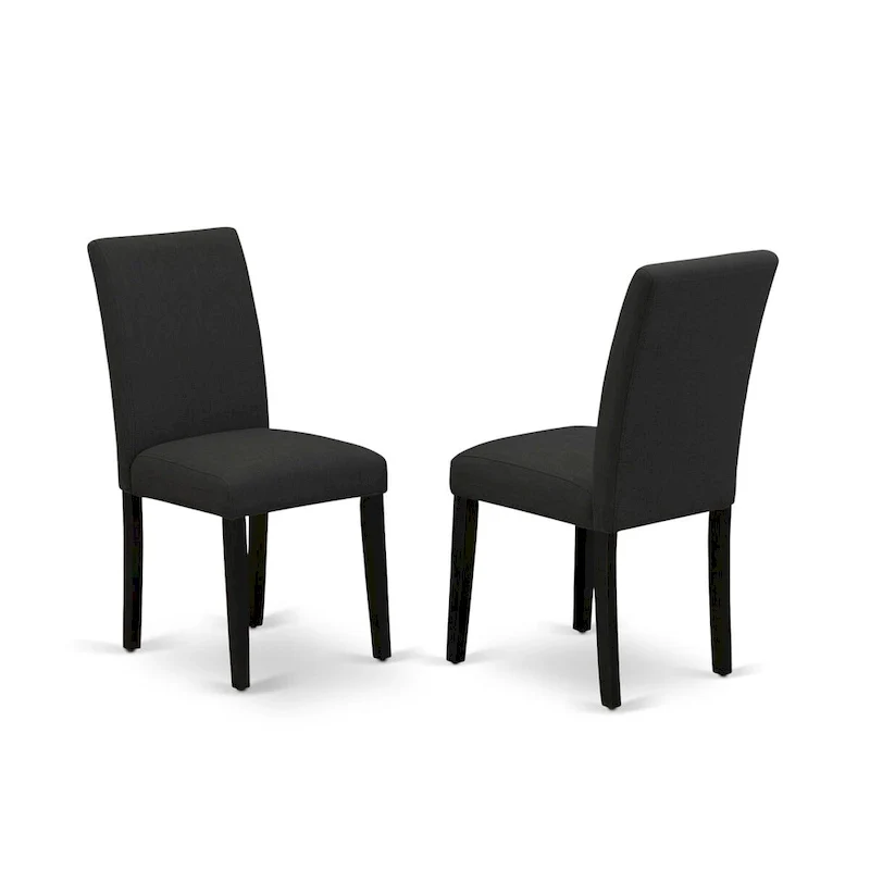 East West Furniture 5 Piece Dinette Set- a Round Dining Table and 4 Parson Dining Chairs, (Finish & Upholstered Option)