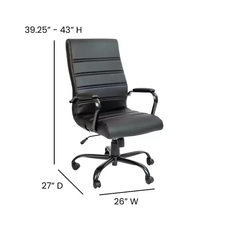 Flash Furniture High Back Executive Swivel Office Chair with Metal Frame and Arms