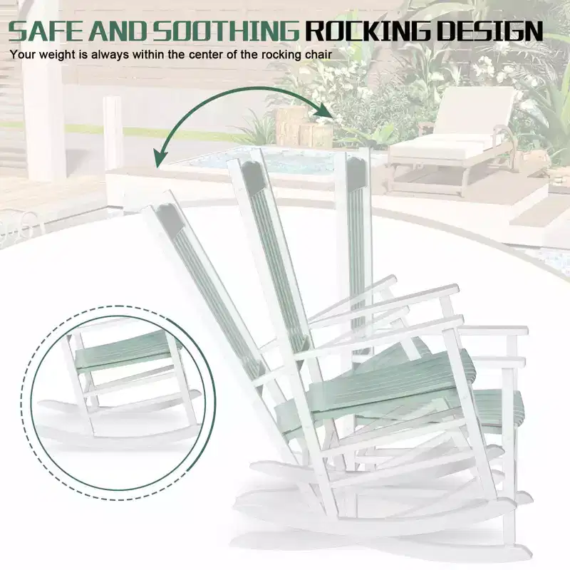 Karl Home | 24-Inch Solid Wood Patio Rocking Chair