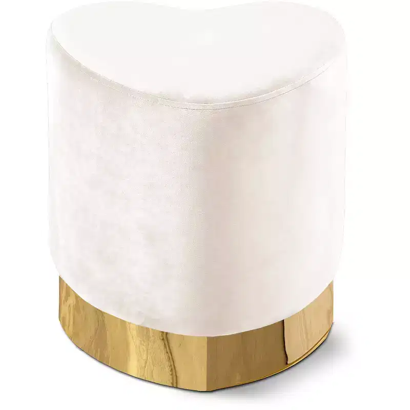 Meridian Furniture,Heart Velvet Ottoman/Stool
