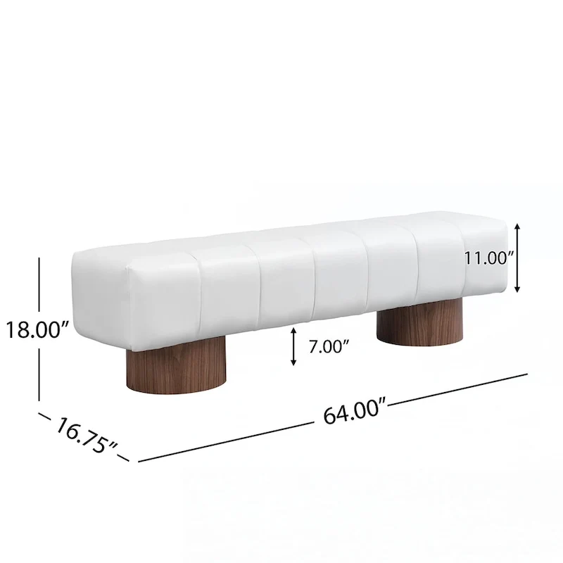 Upholstered Dining Bench,Beige PU