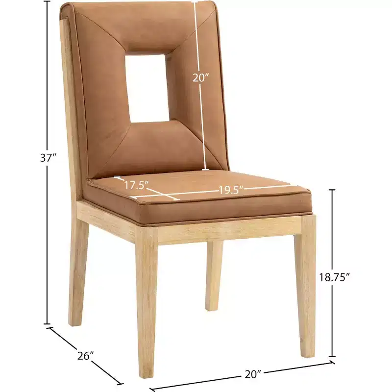 Meridian Furniture,Gwendolyn Vegan Leather Dining Side Chair, Set of 2