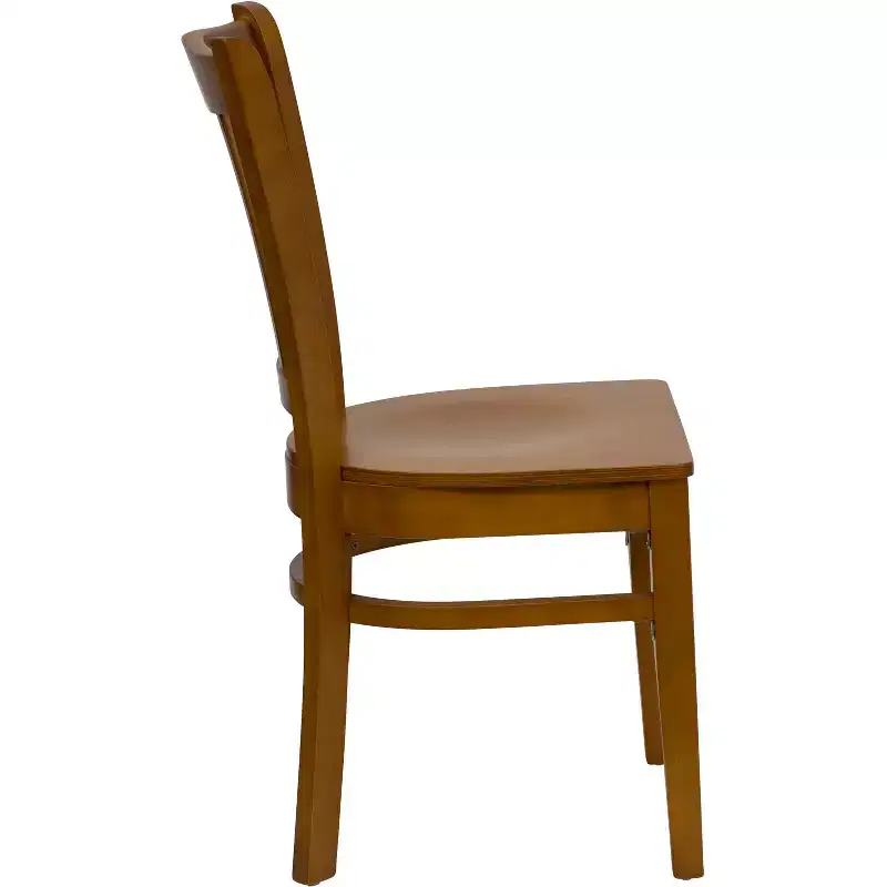 Vertical Slat Back Wooden Restaurant Chair