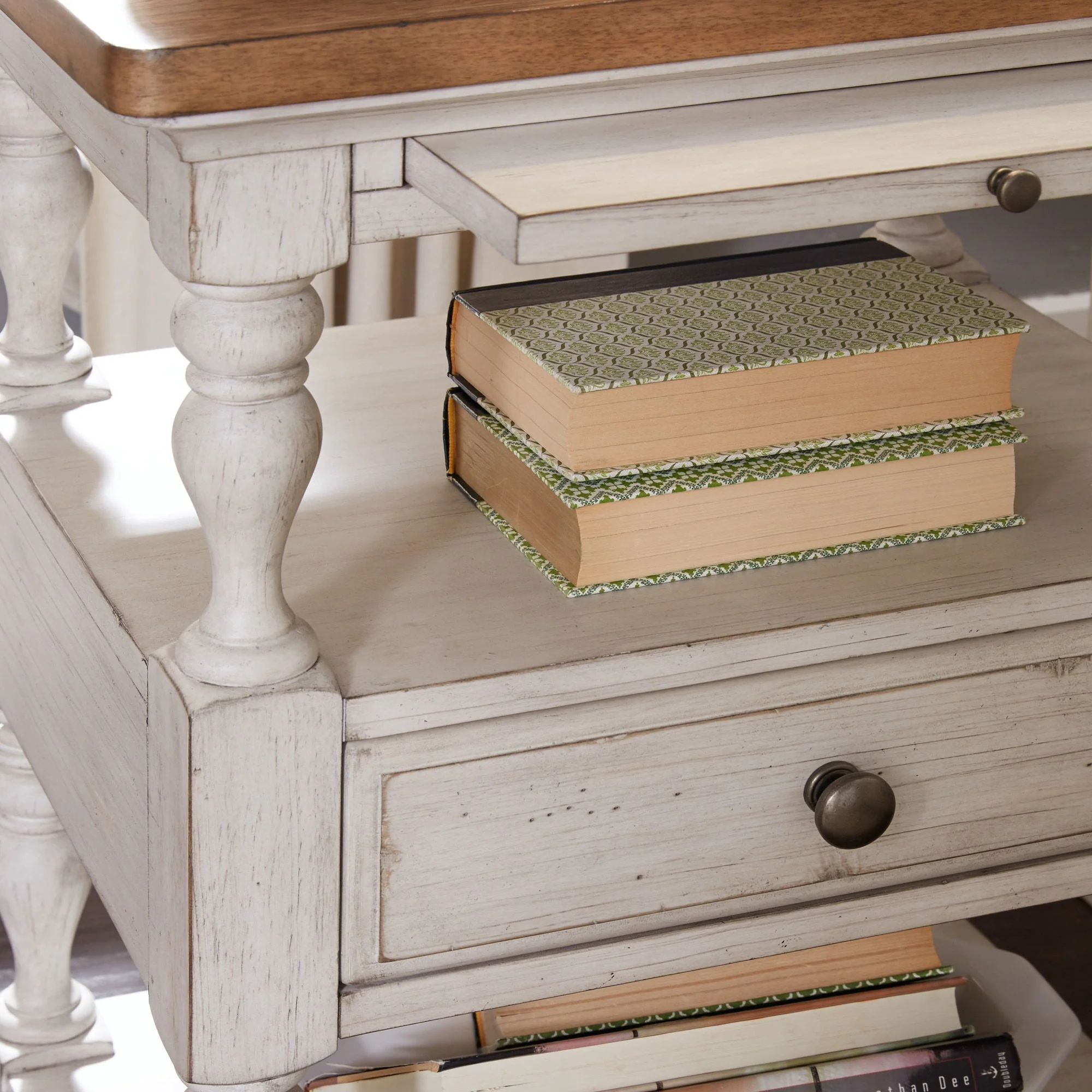 1 Drawer Nightstand - Antique White / Chestnut Tops — add in a relaxed style and you create a classic look with a casual feel