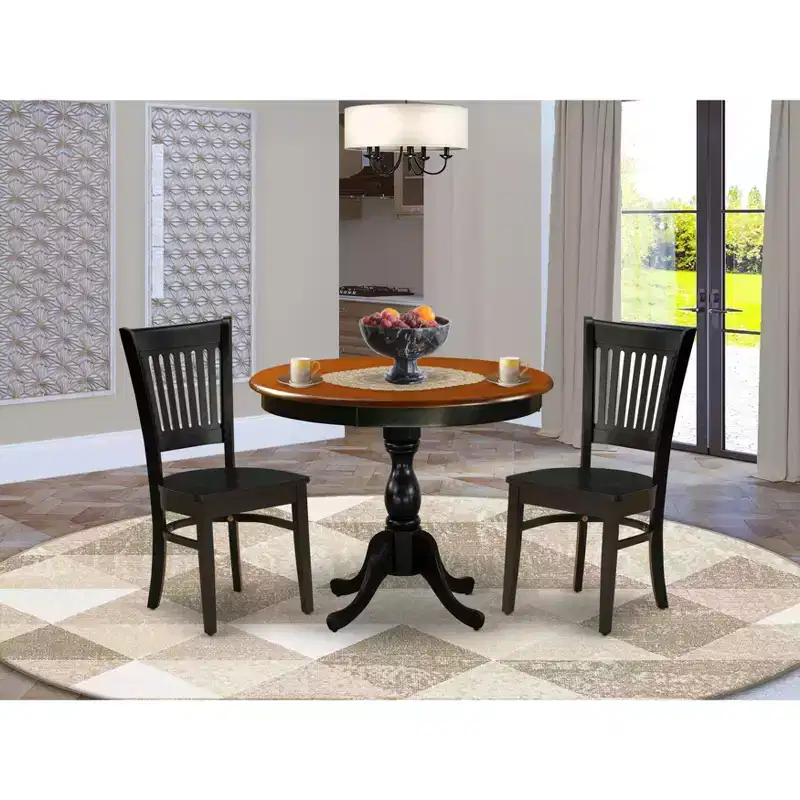 HomeStock Modern Dining Table Set Black Cherry