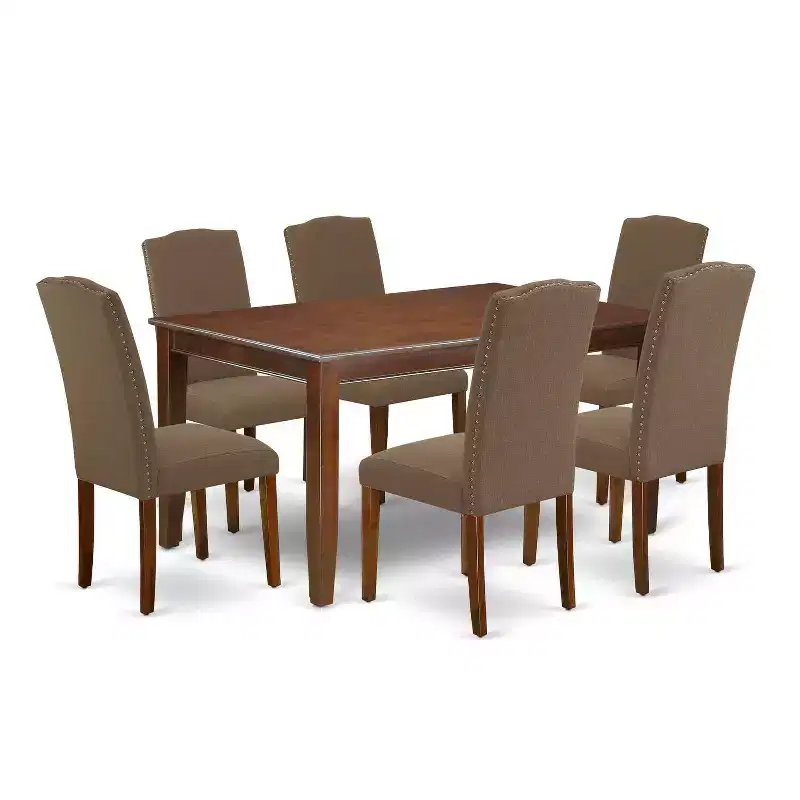 Mid-Century Dining Table with Upholstered Chairs