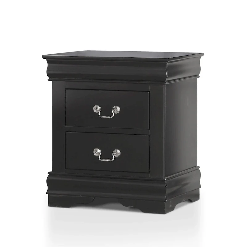 Traditional Solid Wood 2-Drawer Nightstand