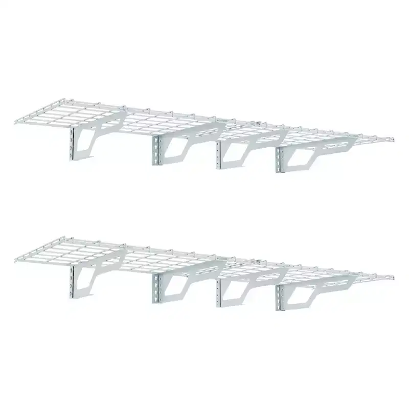 Atlas Shelving 2pk 2'x6' Wall Shelf Garage Storage Rack 800 lbs White