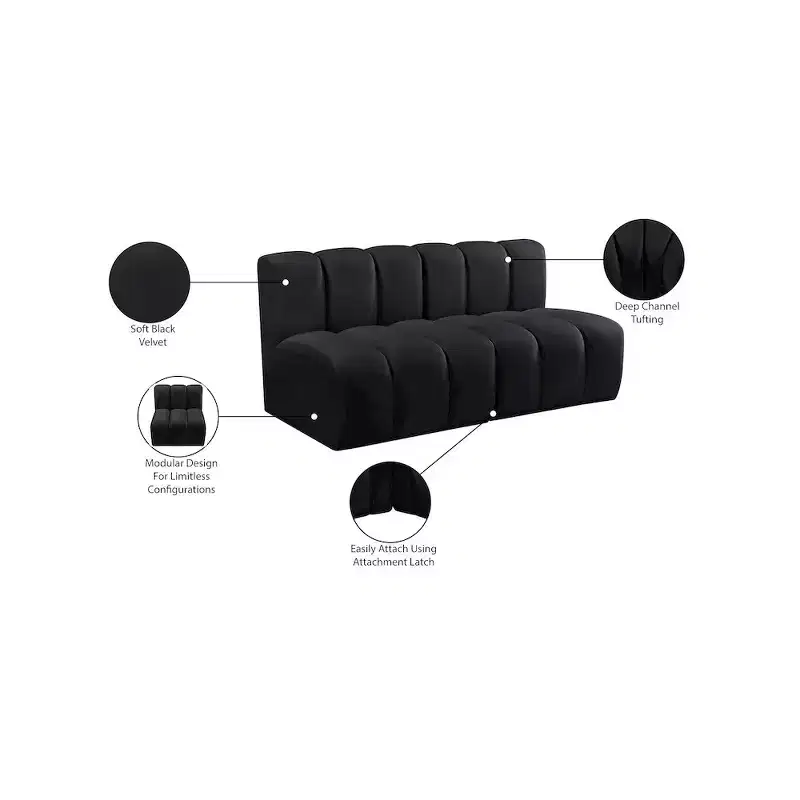 Meridian Furniture,Arc Velvet Modular Sofa