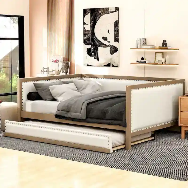 Full Size Upholstered Daybed with Trundle or 2 Drawers