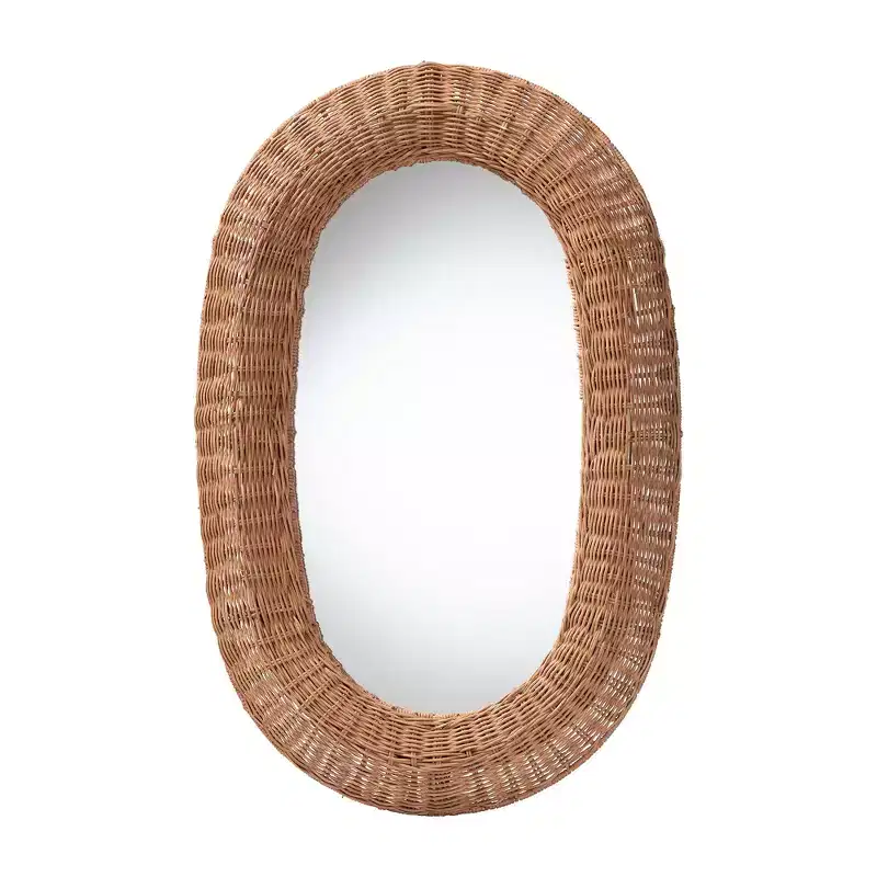 Oval Rattan Wall Mirror