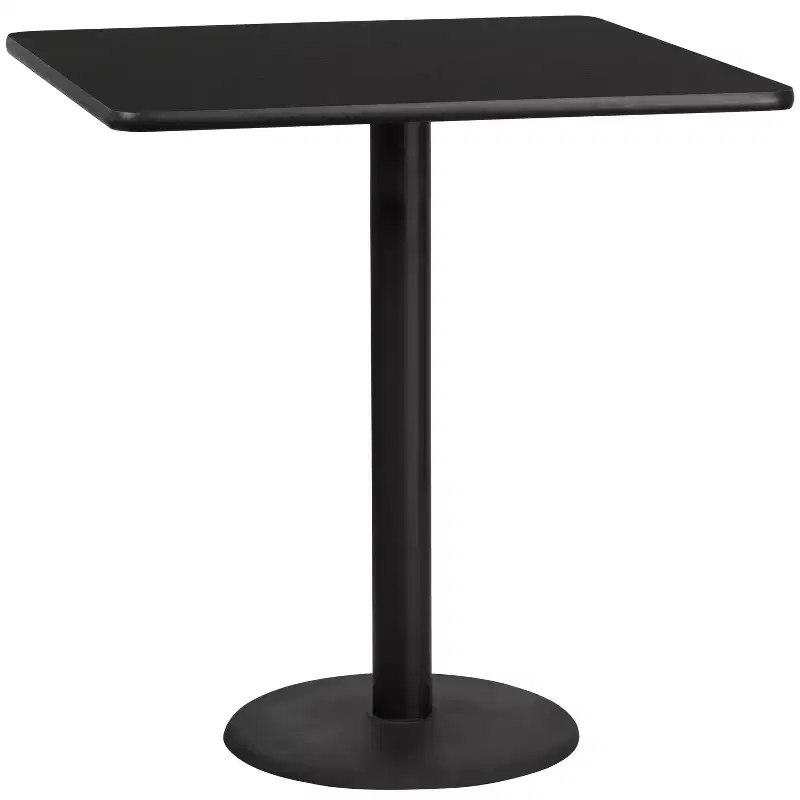 42 Square Laminate Table Top with 24 Round Bar Height Table Base