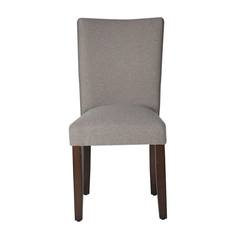 Transitional Upholstered Dining and Accent Chair - Gray, Solid Wood Legs