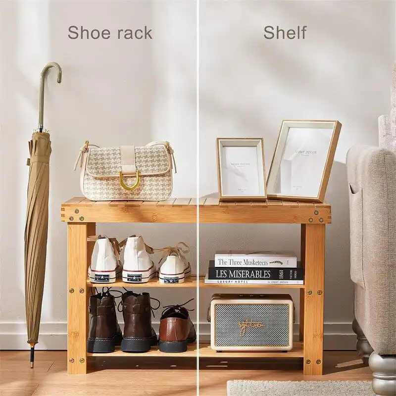 3 Tier Sturdy Shoe Bench - 11D x 27.5W x 17.5H
