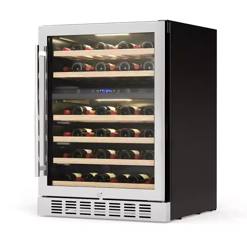 Etust 32 Dual Zone Wine Fridge, 46-Bottle Mini Fridge, 41-64, Small Beverage Refrigerator for Home Bar & Wine Storage