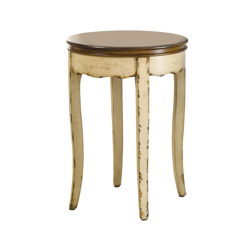 Lira Transitional White 18-inch Round Side Table by Furniture of America