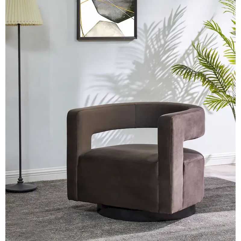 SAFAVIEH Couture Cela Swivel Chair (Fully Assembled) - 31.1 W x 28.4 L x 26.8 H - 31Wx28Dx27H