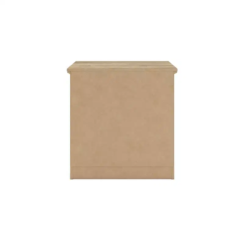 Signature Design by Ashley Allihauser Two Drawer Nightstand with USB Charging, Replicated Oak Grain, Natural Tan Finish