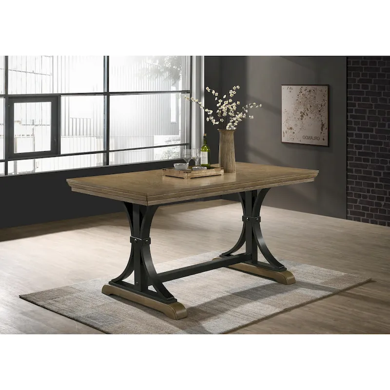 Roundhill Furniture Birmingham 6-piece Driftwood Finish Table with Nail Head Chairs Counter Height Dining Set