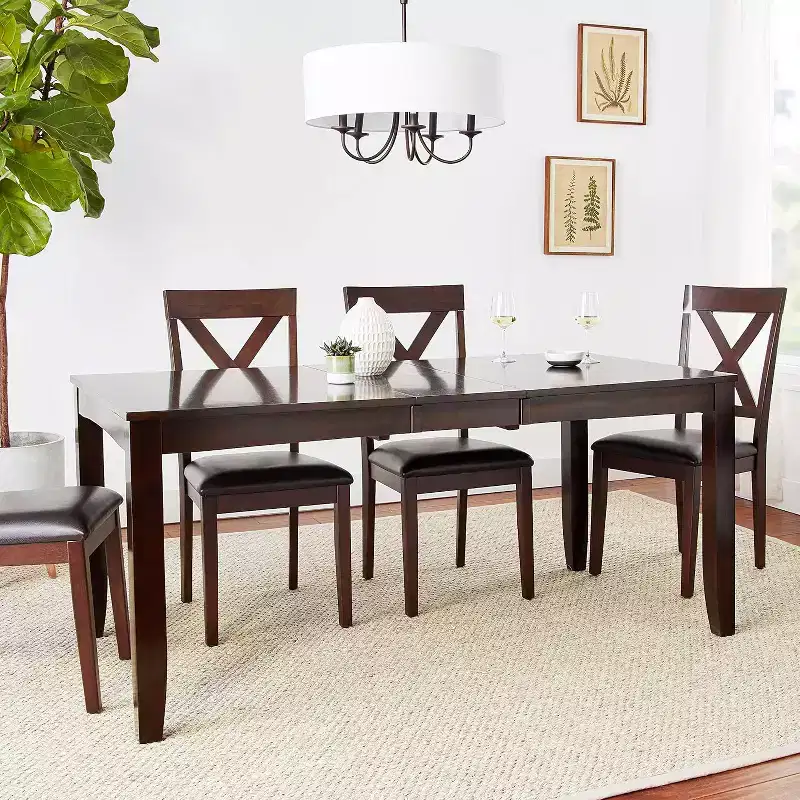 Rectangular Extension Dining Table, Cappuccino / Espresso, Seats 4