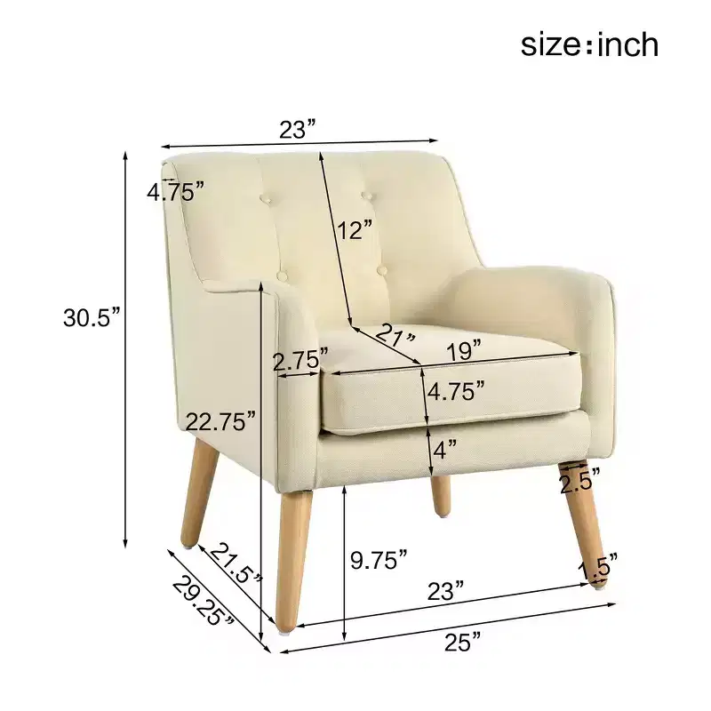 Christopher Knight Home Calix Mid-Century Modern Button Tufted Upholstered Accent Chair
