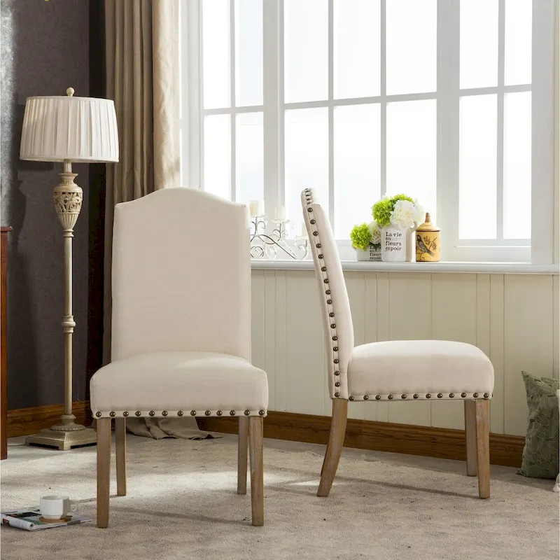 Roundhill Furniture Mod Urban Solid Wood Upholstered Parson Chairs (Set of 2)