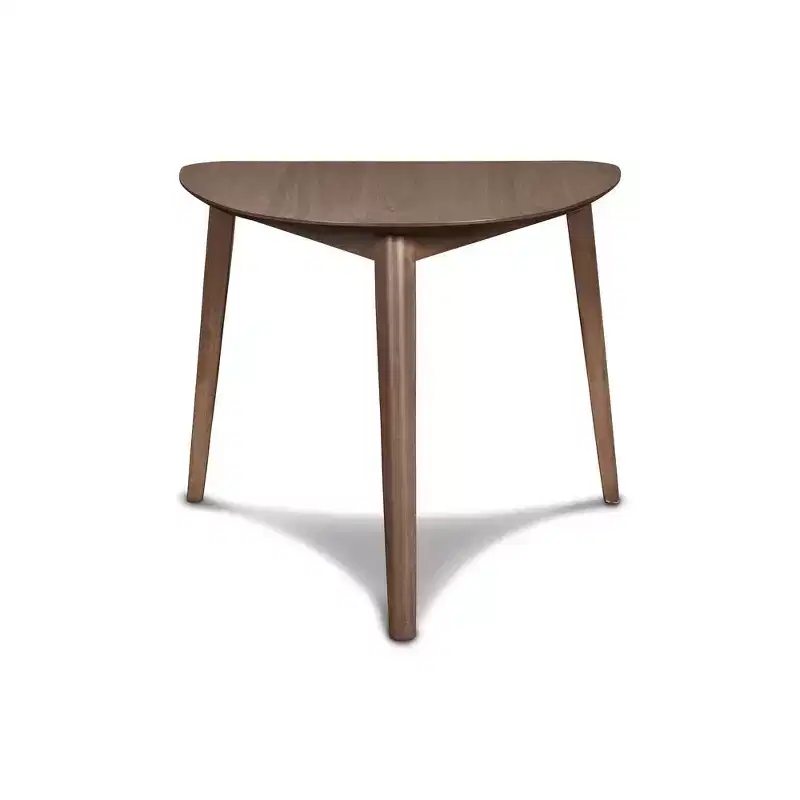 New Classic Furniture, Furniture Oscar 32 Solid Wood Triangle Corner Table in Walnut
