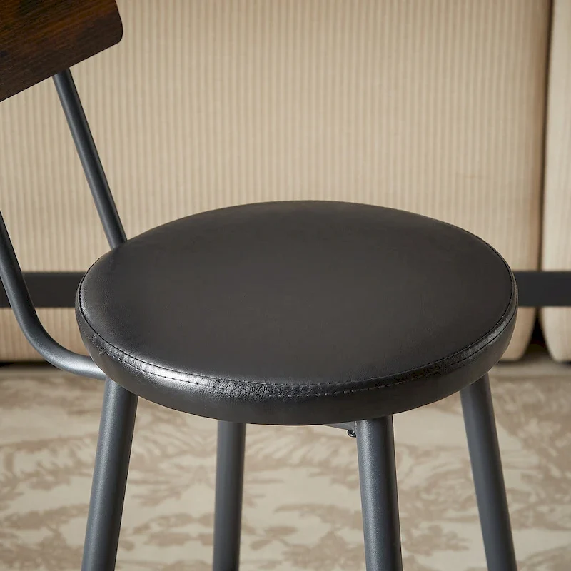 7-Piece Bar Table and Chairs Set with PU Leather Stools