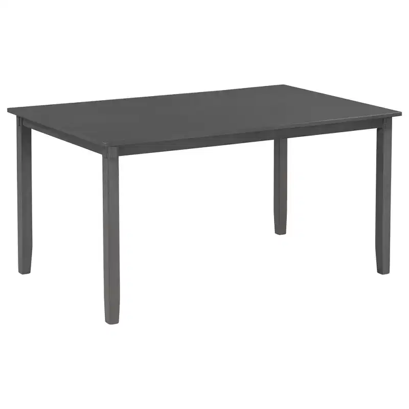 Whisen 6-Piece Wooden Rectangular Kitchen Dining Table Set with 4 Fabric Chairs and Bench