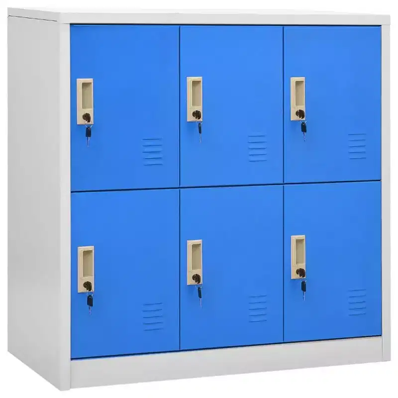 vidaXL Locker Cabinet Light Grey and Blue Steel Medium