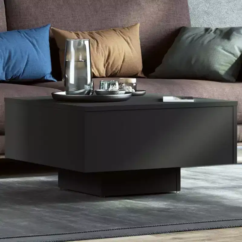 vidaXL Coffee Table White Engineered Wood 23.6 in x 23.6 in x 12.4 in